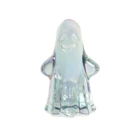 Figurine de Fantôme en Cristal d'Halloween Luxe Léger Fantôme en Verre Coloré Ornement de Bureau Décoration de Maison Cadeau de Fête
