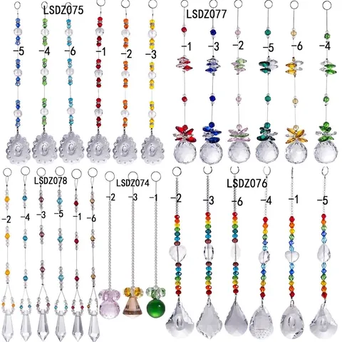 Mehrfarbiger K9 Weißer Kristall Suncatcher Hänger Mehrseitig Geschliffene Glasprismen Für Weihnachtsbaum Fenster Deko