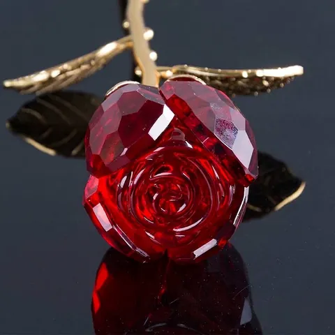 Kristall Rose Blume Ornament Facettierter K9 Kristall Rot Blau Lila Rosa Rose Für Valentinstag Hochzeit Home Deko Geschenk