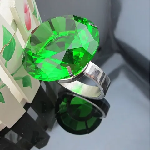 50mm Large Crystal Diamond Napkin Ring Metal Base Faceted Rhinestone Napkin Buckle For Hotel Wedding Party Table Decoration