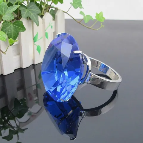 Servilletero de Cristal Diamante K9 Vidrio Forma de Gema Gigante Decoración de Mesa para Boda Fiesta Hotel Hebilla de Servilleta Lujosa