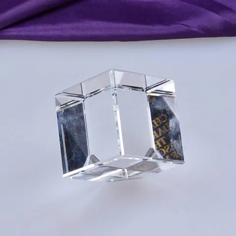Grade A K9 Crystal Cube Beveled Edge Transparent Glass Block For Laser Engraving DIY Crafts Paperweight Home Desk Decoration Gift