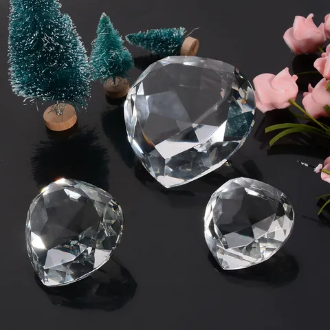 Kristallen Hart Diamant Ornament Romantisch Veelzijdige Slijpvorm Hartvormig Glas Edelsteen Tafel Decor Huwelijk Valentijn Cadeau
