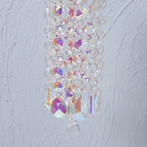 Pastoral K9 Crystal Suncatcher Hanging Ornament AB Color Prisms Pendant For Window Garden Home Decoration Rainbow Maker Gift