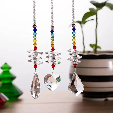 Kristall Sonnenfänger Hängende Dekoration Glas Prisma Regenbogenmacher Anhänger Für Fenster Garten Haus Weihnachten Deko Geschenk