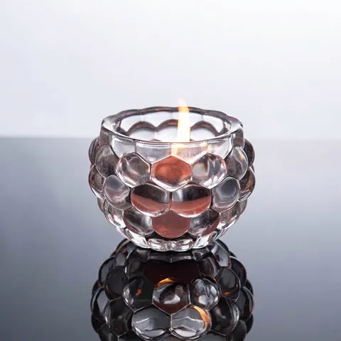 Moderner Transparenter Weißer Kristall Lotus Kerzenhalter Rundes Dekoratives Gefäß Schmuck Aufbewahrungsbox Hohl Geschnitten Home Dekoration