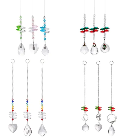 Kristall Sonnenfänger Hängende Dekoration Glas Prisma Regenbogenmacher Anhänger Für Fenster Garten Haus Weihnachten Deko Geschenk