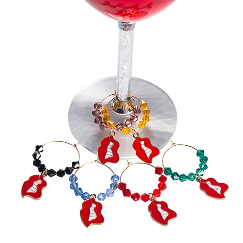 Kristall Legierung Weihnachten Weinglas Anhänger Getränkemarker Set Für Party Dekorationen Weihnachtsmann Schneemann Weinglas Markierer