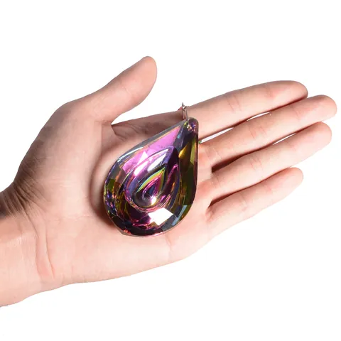 AB Bunter Kristall Sonnenfänger Anhänger Irisierendes Facettiertes Glas Tränentropfen Hängendes Ornament Für Weihnachtsbaum