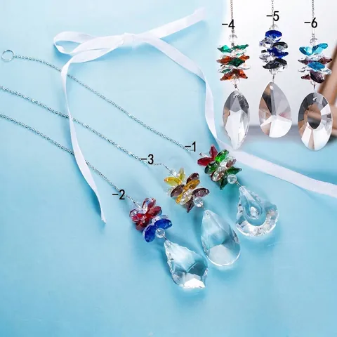 European Style Crystal Suncatcher Pendant K9 Glass Prism Faceted Ball Bead Chain Hanging Ornament For Christmas Home Window Decor