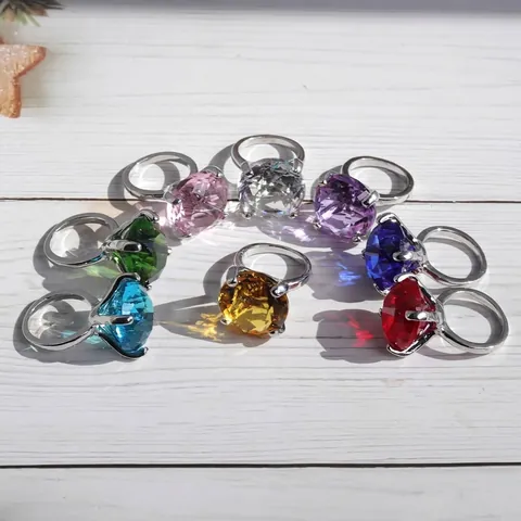Faceted Rock Crystal Giant Diamond Ring Souvenir For Proposal Wedding Table Decoration Gift Party Favors Anniversary Napkin Ring