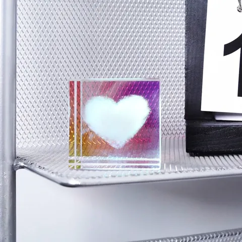 3D Laser Engraving K9 Crystal Cube Ornament Transparent Rainbow Decorative Photography Props Cloud Heart Moon Galaxy Pattern