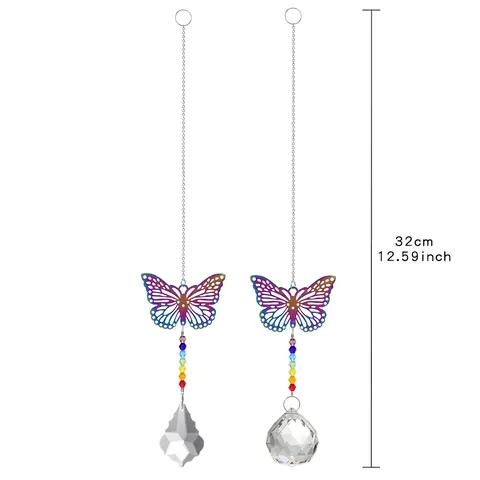 Suncatcher Kristall Anhänger Regenbogenmacher Bunter Metall Schmetterling Zikade Motte Libelle Garten Dekoration Fenster Hängende Ornamente Geschenk