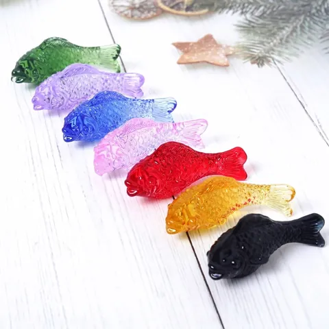 Colorful Crystal Fish Figurine Glass Animal Sculpture Home Table Decor Lucky Feng Shui Fish Ornament Statue Gift
