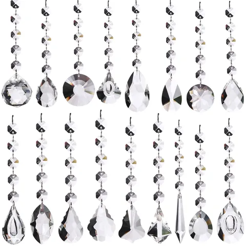 Transparent Crystal Glass Lighting Pendant Chandelier Hanging Suncatcher Prism For Home Decor Window Wedding Party