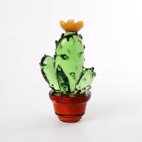 Modern Light Luxury White Crystal Cactus Succulent Bonsai Ornament Handcrafted Colorful Miniature Potted Plant Decor