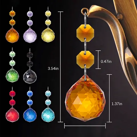 Crystal Chandelier Pendants Glass Faceted Prism Beads Suncatcher Hanging Decor For Home Wedding Party Lighting Accessories