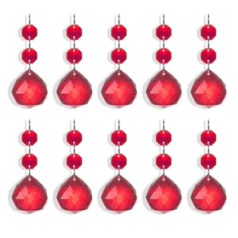 Crystal Chandelier Pendants Glass Faceted Prism Beads Suncatcher Hanging Decor For Home Wedding Party Lighting Accessories