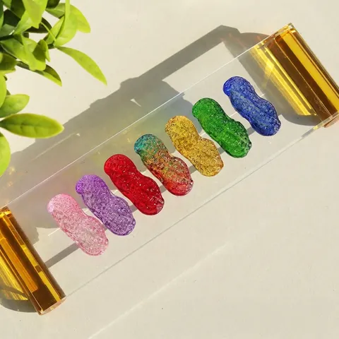 Moderner Chinesischer Stil Kristall Erdnuss Maskottchen Für Hochzeitsfeier Mehrfarbig Künstliche Kristall Glas Erdnuss Ornamente Glücksbringer