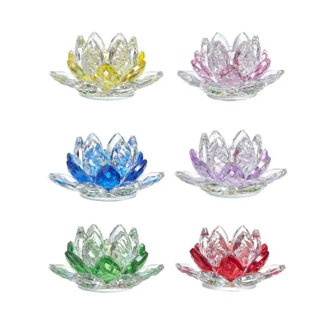Kristall Lotus Kerzenhalter Künstliches Glas Lotusblume Ornament Für Home Decor Wohnzimmer Tisch Centerpiece Dekoration