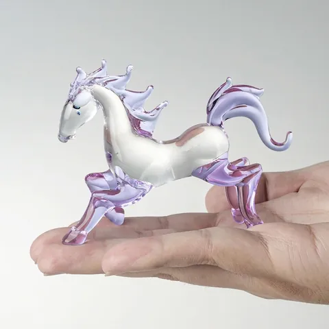 Serie Viola Rosa Cristallo Animale Statuetta Ornamento Drago Cavallo Cervo Elefante Statua Zodiaco Decorazione da Tavolo Regalo