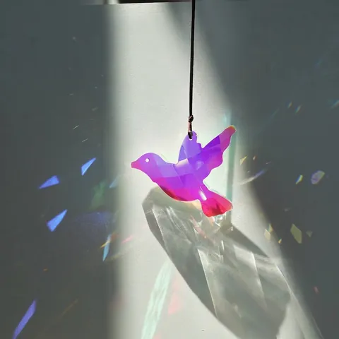 Hummingbird Crystal Suncatcher Pendant AB Color Effect Hanging Prism Window Decor Garden Ornament Gift Photography Prop