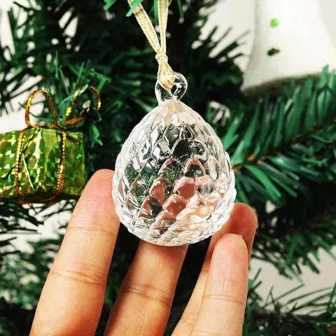 Colgante de Cristal para Árbol de Navidad Forma de Piña Fresa Uva Con Cordón para Decoración de Jardín y Hogar