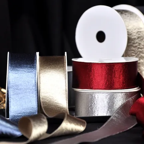Korean Luxury Single Sided Satin Ribbon With Pressed Edge For High End Gift Flower Packaging High Density Polyester DIY Ribbon