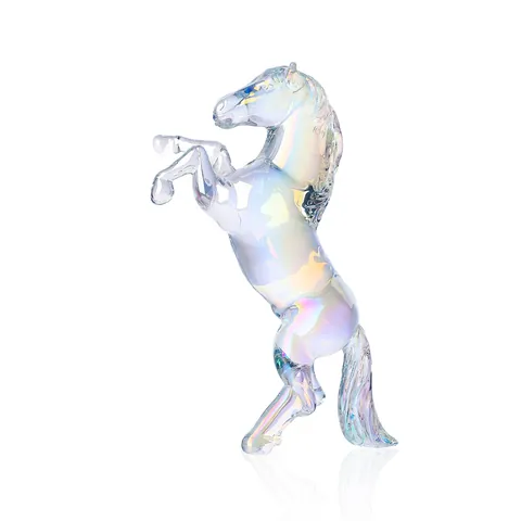 Chinois Moderne Style Cristal Verre Galopant Cheval Figurine Bureau Bureau Décor Animal Statue Cristal Ornement Cadeau