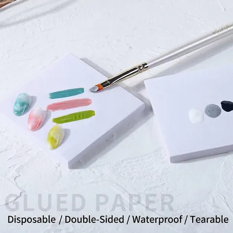 Disposable Nail Glue Blending Paper Waterproof Double Sided Manicure Mixing Palette Sheets For Nail Polish Gel Painting