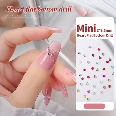Mini Herzförmige Flatback Kristall Strasssteine Nagelkunst Dekoration Mehrfarbig Pfirsich Herz Maniküre Zubehör DIY Handwerk Herz Schmuck