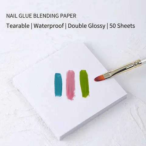 Disposable Nail Glue Blending Paper Waterproof Double Sided Manicure Mixing Palette Sheets For Nail Polish Gel Painting
