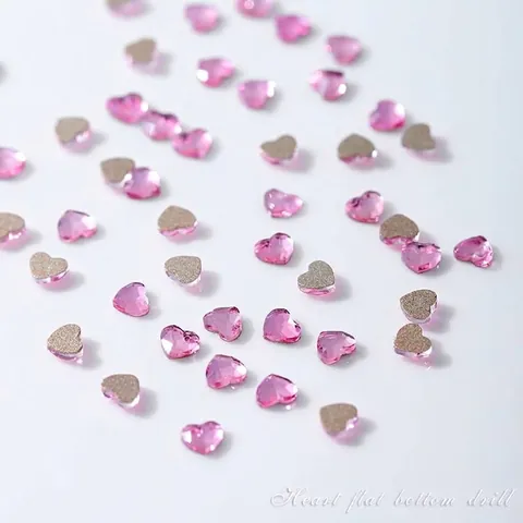 Mini Herzförmige Flatback Kristall Strasssteine Nagelkunst Dekoration Mehrfarbig Pfirsich Herz Maniküre Zubehör DIY Handwerk Herz Schmuck