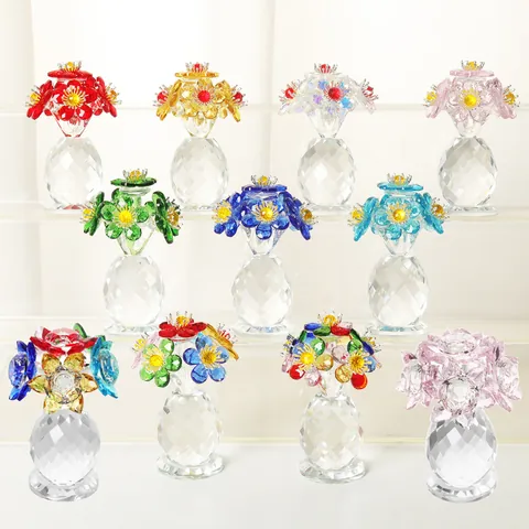 Kristall Sonnenblume Auto Ornament Facettiertes Glas Blumenstrauß Dekoration Mit Wassertropfen Vase Muttertag Geschenk Wohnzimmer Deko