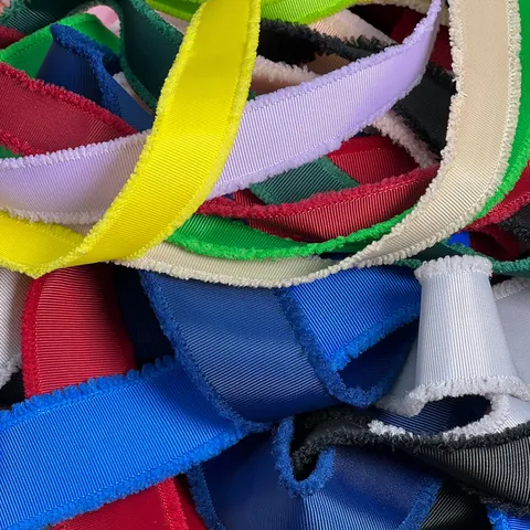 Frayed Edge Ribbed Ribbon Polyester Fringed Grosgrain Ribbon For Gift Wrapping Floral Bouquets DIY Crafts Wedding Decor