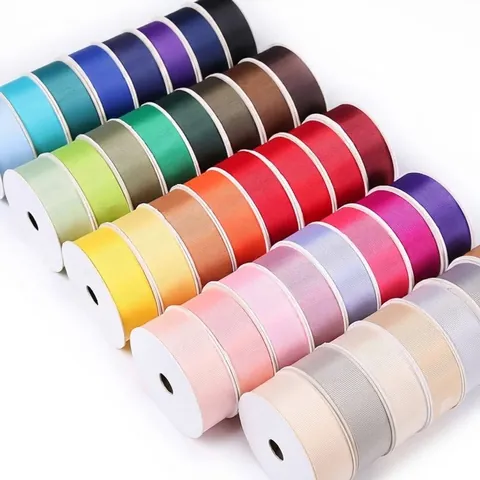 Hochdichtes Polyester Ripsband Für DIY Geschenkverpackung Kuchen Blumenstrauß Verpackung Buntes Dekoratives Geripptes Gurtband Rolle
