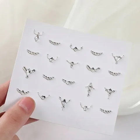 Gemengde Nagelkunst Strass-steentjes Set Kleine 3D Bedeltjes Mini Stalen Kralen Voor DIY Manicure Ontwerpen Salon Accessoires