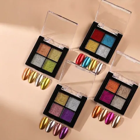 Solid Chrome Nail Powder Metallic Mirror Effect Aurora Laser Pigment Professional Nail Art Decoration Women DIY Beauty