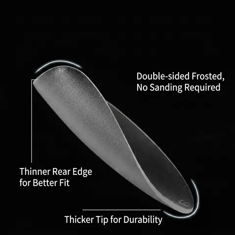 Frosted Ultra Thin PMMA False Nails Short Square Round Coffin Almond Shape Press On Nail Patches For Salon DIY Women Jewelry