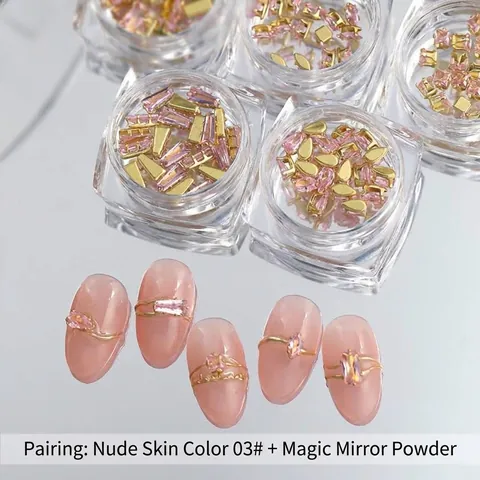Rosa Zirkonia Nagelkunst Strasssteine Glänzende Geometrische Formen Gold Krallen Eingelegte Zirkon Deko Charms Für Professionelle Maniküre DIY Schmuck
