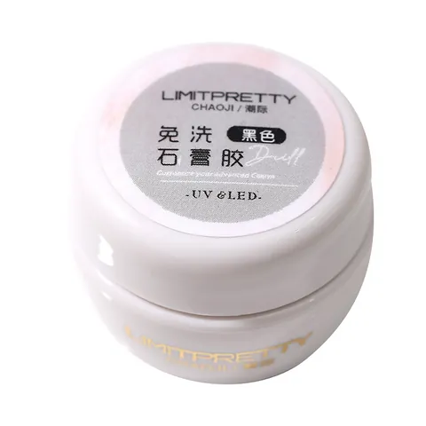 Gel di Gesso per Unghie a Rilievo 3D Senza Risciacquo UV LED Gel Scultoreo Trama di Sabbia Opaca per Nail Art Barocca 5g Nero Bianco