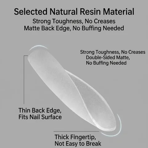 Ultradünne Naturharz Nagel Patches 240 Stück Voll- und Halbabdeckung Mattiert Klar Aufdrücknägel Profi Maniküre Tips