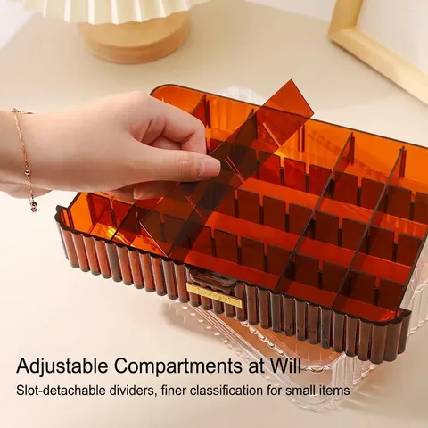 Ins Style Acrylic Desktop Storage Box Compartmentalized Drawer Organizer For Nail Art Jewelry Cosmetics Stackable Drawer Case