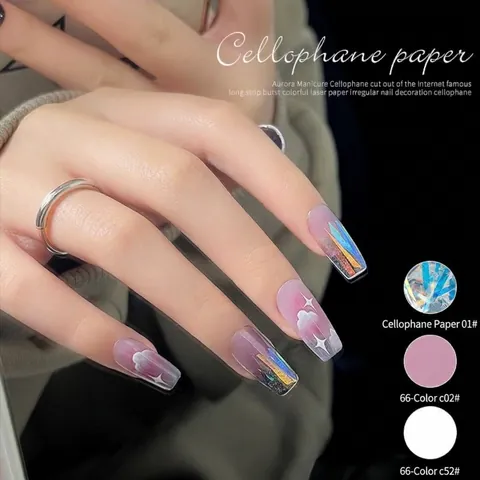 Aurora Laser Glass Paper Shards Irregular Nail Art Stickers Holographic Foil For DIY Nail Decoration Manicure Accessories