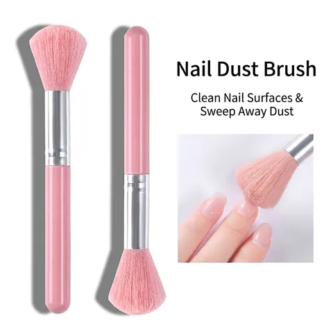 Professional Nail Dust Cleaning Brush Long Handle Soft Synthetic Fiber Bristles Manicure Tool For Nail Art Beauty Salon Women