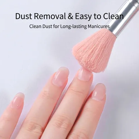 Professional Nail Dust Cleaning Brush Long Handle Soft Synthetic Fiber Bristles Manicure Tool For Nail Art Beauty Salon Women