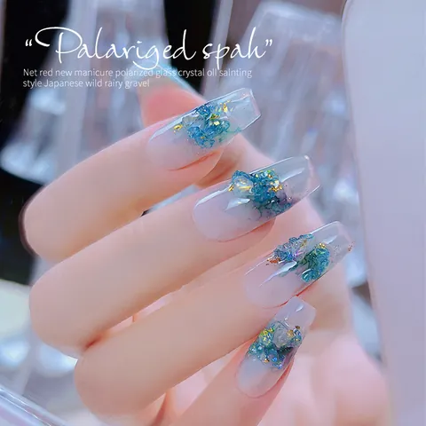 Aurora Iridescent Crystal Crushed Stones For Nail Art Glass Irregular 3D Beads Ice-Translucent DIY Manicure Accessories For Women