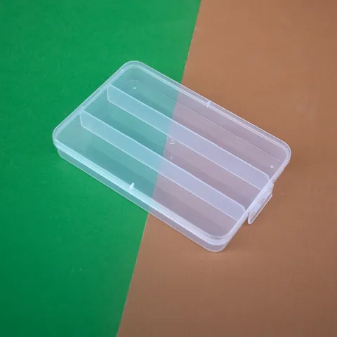 Scatola di Immagazzinaggio in Plastica Trasparente a 3 Scomparti Custodia per Attrezzatura da Pesca Esca Medicina Gioielli