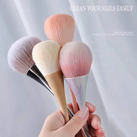 Professional Nail Dust Cleaning Brush With Soft Synthetic Fiber Bristles Small Waist Design Manicure Makeup Tool For Salon And Home Use