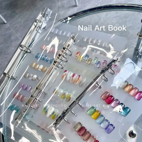 Διαφανές Ματ Λεύκωμα Παρουσίασης Nail Art Οργανωτής με Κινητά Φύλλα για Σαλόνια Μανικιούρ Επαγγελματικό Εργαλείο A4 A5 A6